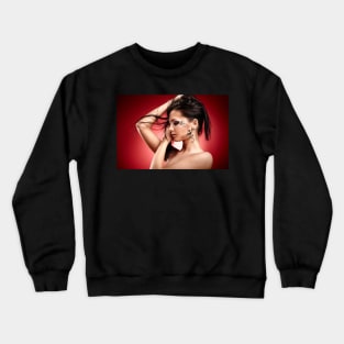 Face painted woman in closeup Crewneck Sweatshirt